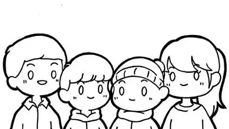 简笔画:超可爱画风的一家四口人#简笔画