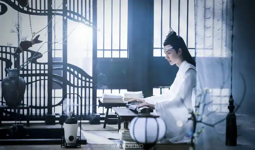 陈情令蓝忘机 修图"一片痴情付琴弦" @uniq-王一博 cr:logo