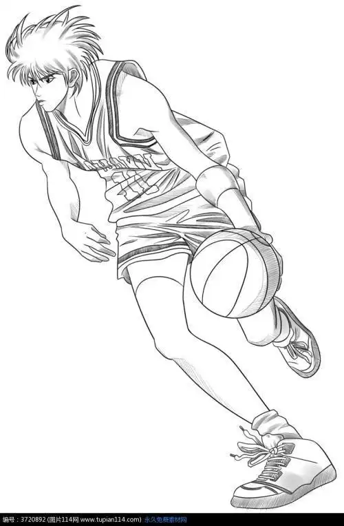 打球素描简笔画