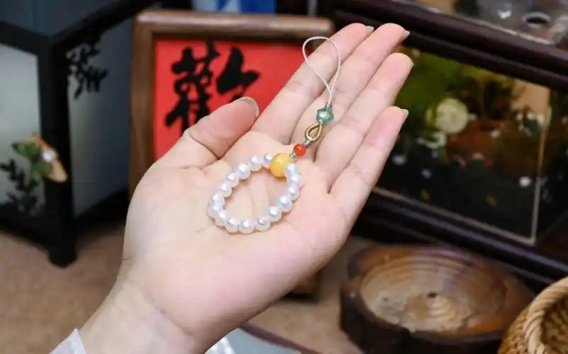 原创珍珠手机链