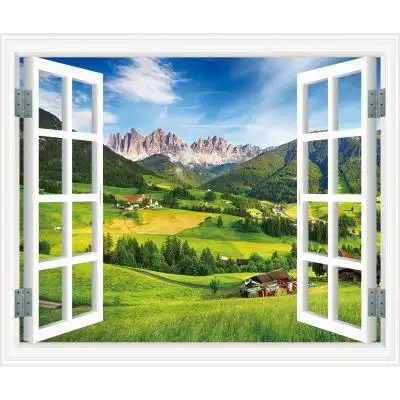 假窗户贴纸装饰3d立体风景图片