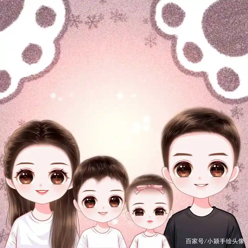 一家四口微信头像,温馨全家福,幸福如此简单