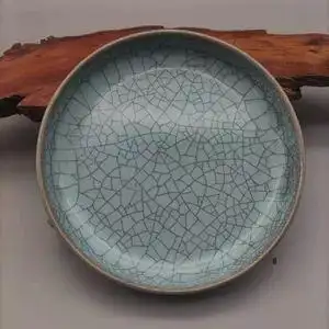 宋汝窑天青开片三足洗 古玩古董老货旧货收藏古瓷仿古瓷器老物件