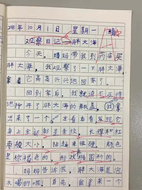 162班三年级上册优秀日记集锦