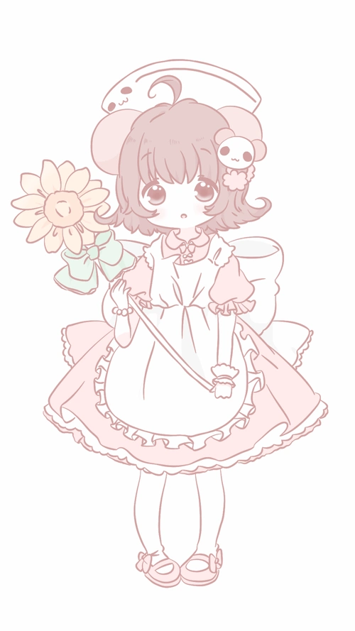 by杉杉软妹壁纸可爱手绘粉自描少女