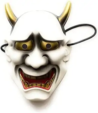 happy happy samurai oni mask hannya 面具日本恐怖恶魔万圣节服装