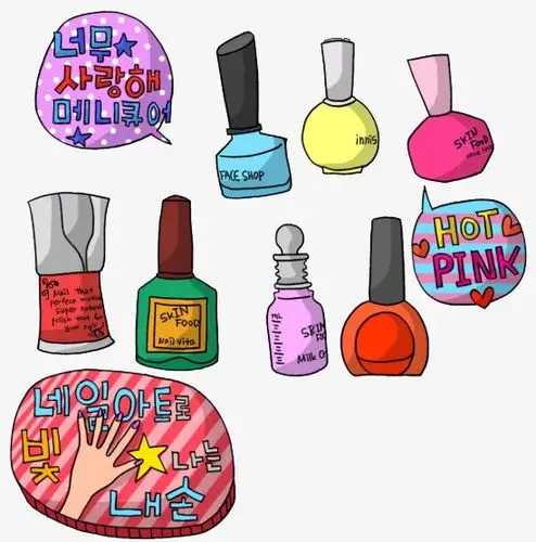 手绘彩色化妆品