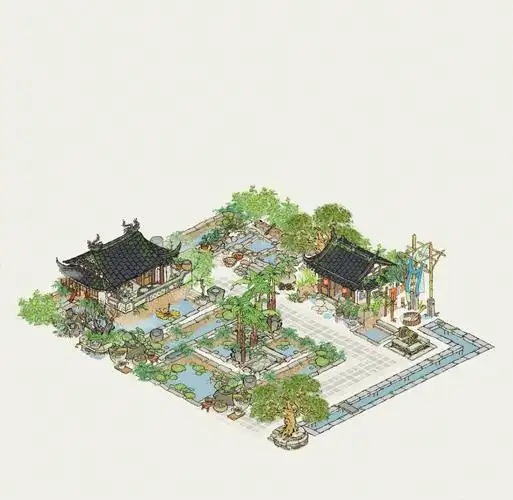 江南百景图烟雨庭院布局地基图