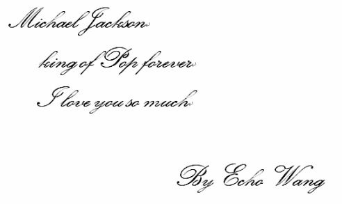 帮忙把i love you forever转换成花体,,要下面这种效果~~谢谢