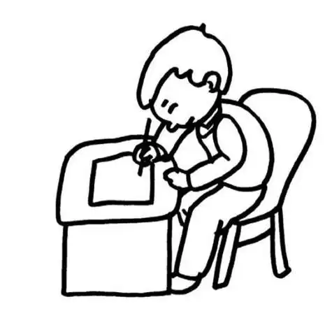 微笑认真写作业简笔画