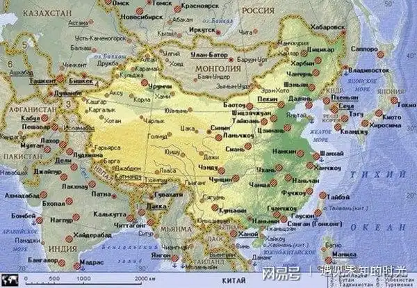 德国版的中国地图,是最简单的,什么都没有,就标注了10个城市,简直是太