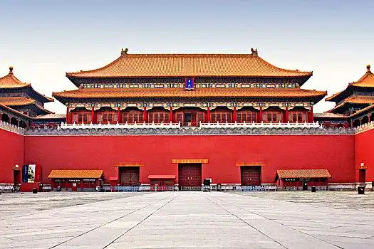 夕阳下故宫里的午门