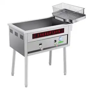 高档立式商用油炸专用锅炸油条机燃煤气摆摊炸串麻球花鸡排翅多功