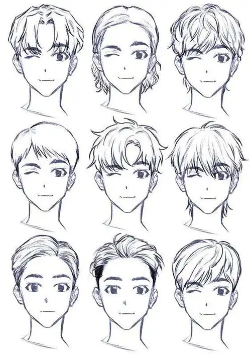 绘画参考#男性发型