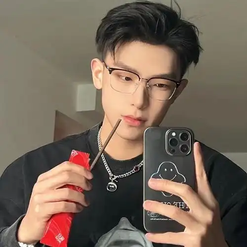 猫耳半框眼镜斯文败类近视眼镜男款半框理工大脸痞帅潮复古眼睛框镜架