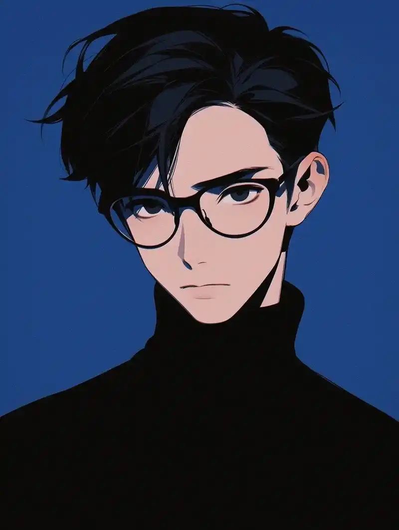 蓝色系头像(眼镜版)戴眼镜的需求很大,定制中…  #男生头像 - 抖音