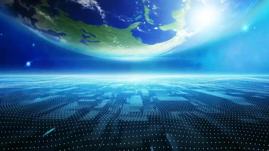 蓝色科技感地球循环背景视频