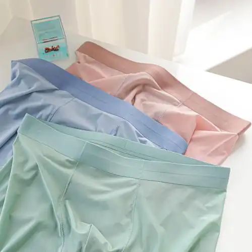 六只兔子高弹凉感冰丝男士内裤超薄速干简约无痕平角裤四角裤学生