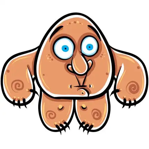 创意矢量卡通东张西望的怪物插图