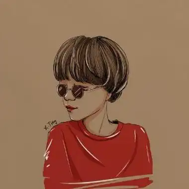 小清新短发女生手绘动漫头像