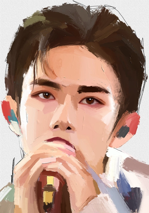 油画板绘易烊千玺1