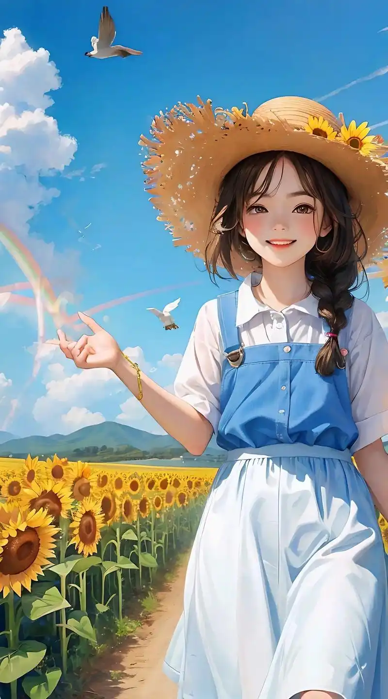 治愈系笑容#宫崎骏 #图文伙伴计划 #高清壁纸 #漫画女孩 - 抖音