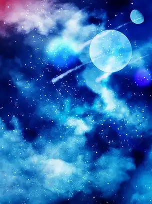 原创手绘梦幻质感浩瀚星空宇宙简约背景素材