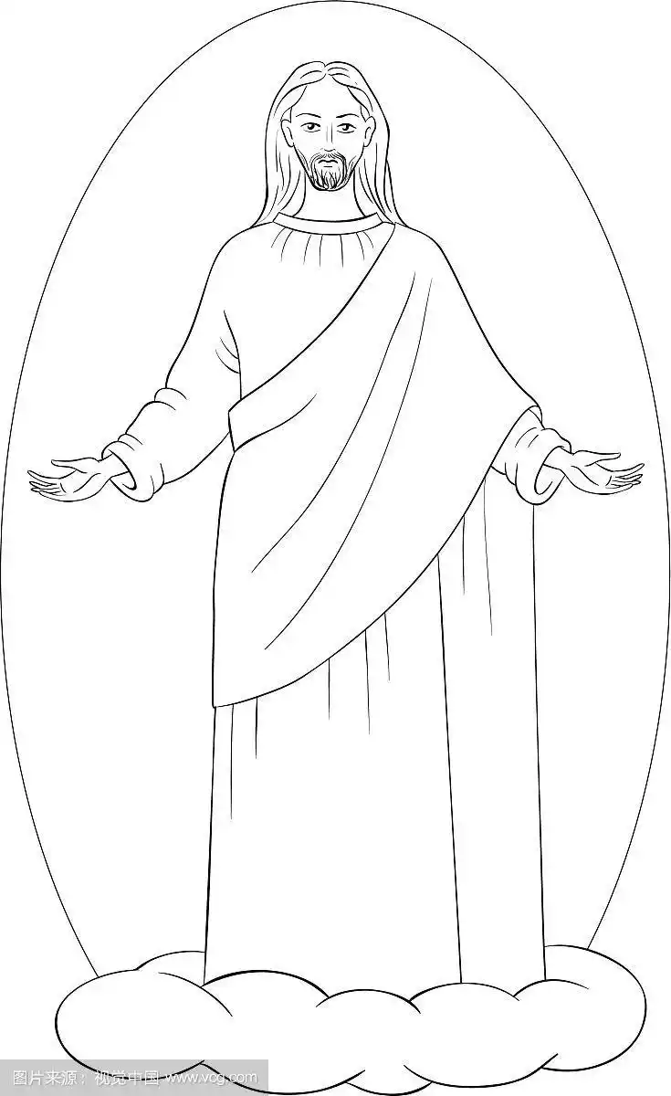 耶稣基督升天涂色页