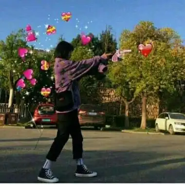 发射爱心箭闺蜜头像高清好看的biu发射爱心的的闺蜜头像图片