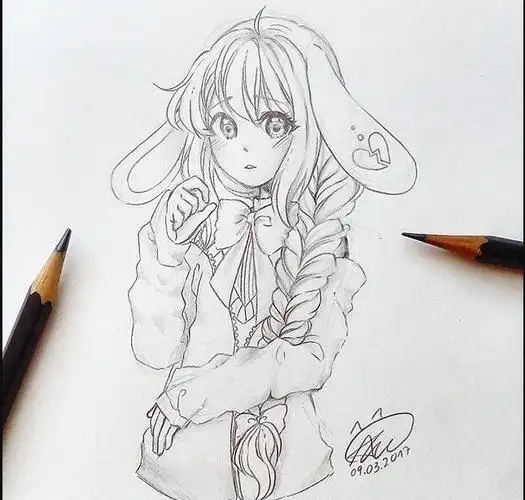 铅笔动漫人物插画作品欣赏,铅笔手绘漫画人物插画铅笔画人物头像简单