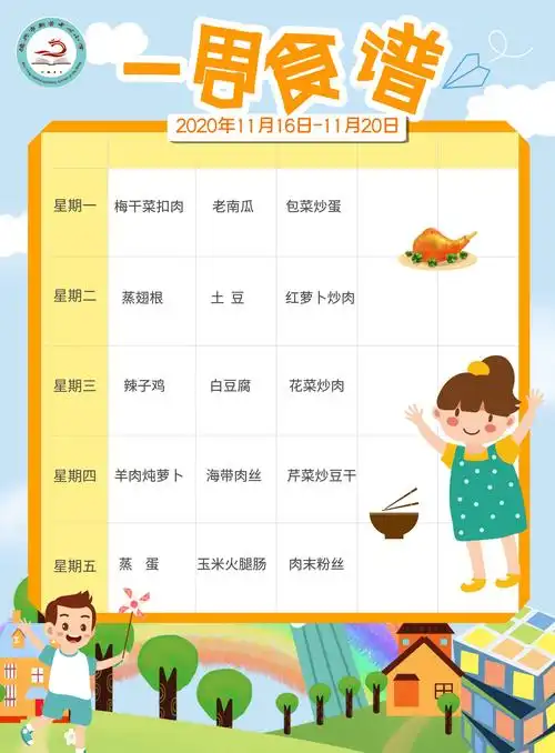 德兴市新营小学第十二周学生午餐食谱