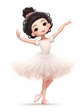 舞蹈招生卡通插画女孩单人舞蹈跳舞场景