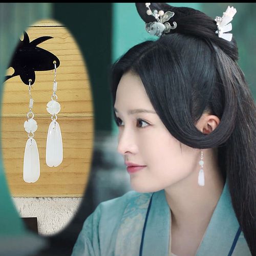 925银耳钩骊歌同款耳环李沁古装汉服耳饰中国风耳坠耳夹无耳洞女