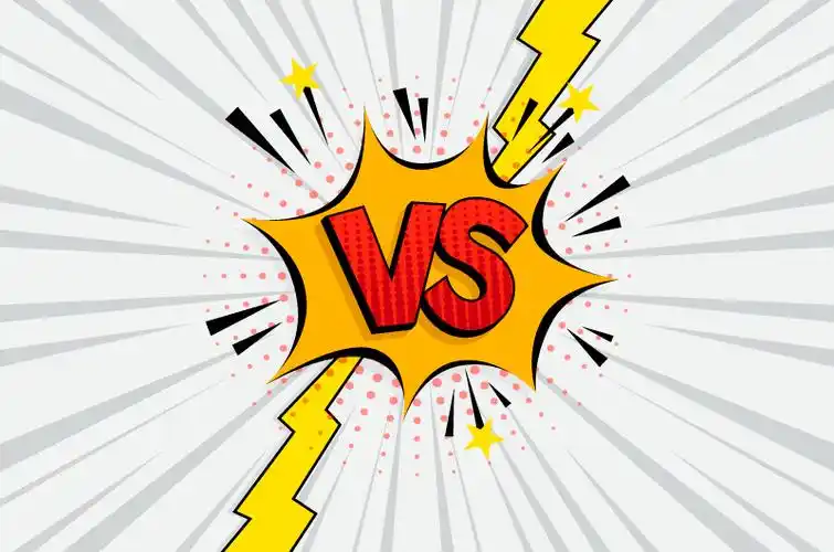 漫画风格双方对抗vs矢量素材eps