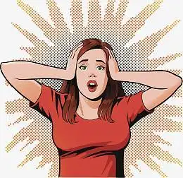 下载时尚美女疯狂抓狂抓头发矢量(1000x750)透明png下载收藏卡通指责