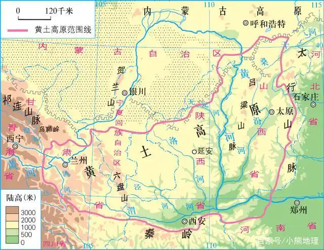 黄土高原范围