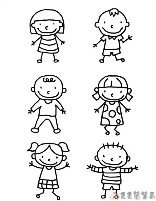 一组简单易学的人物简笔画图片