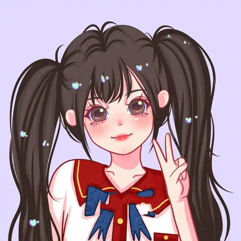 樱校公用头像第二弹 今天#画了一组双马尾两款发色的樱校头像送给粉丝
