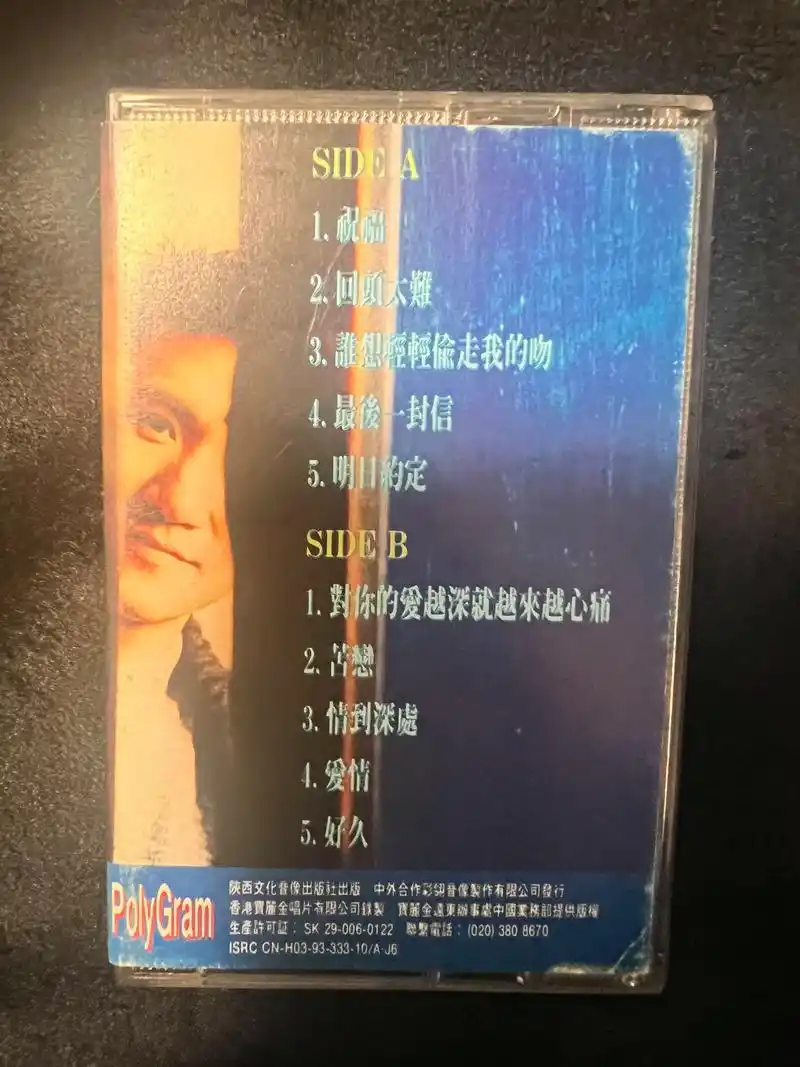 93面,吻别之后9个月,张学友发行了《祝福》这张专辑.伤离别