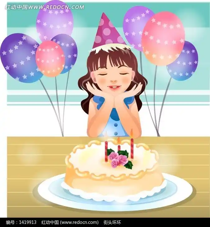 正在装饰生日蛋糕的一群孩子_卡通形象_红动手机版