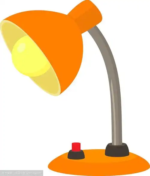 橙色台灯图标卡通风格