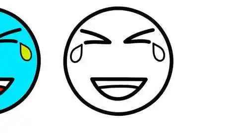 如何简画哭笑表情包,然后涂上彩色