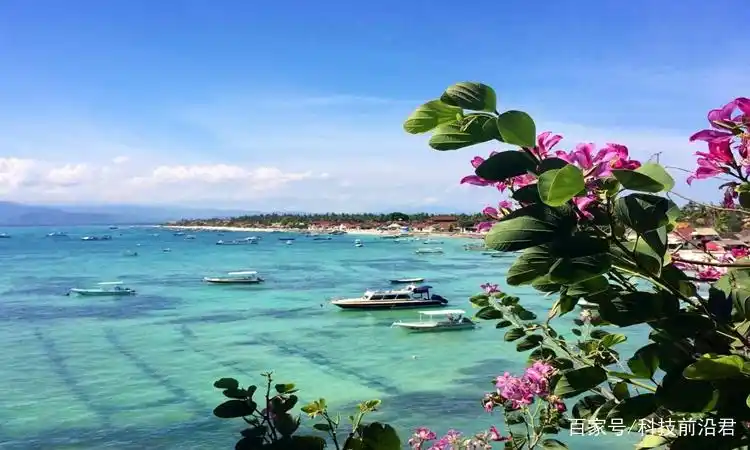 图中的海岸边景色清新美丽,真是视觉上的享受.