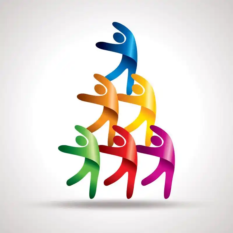 团队精神矢量,灰色的背景上孤立的团队矢量