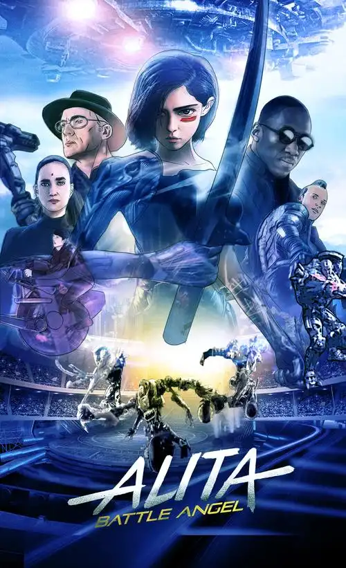 电影阿丽塔战斗天使人物海报创意