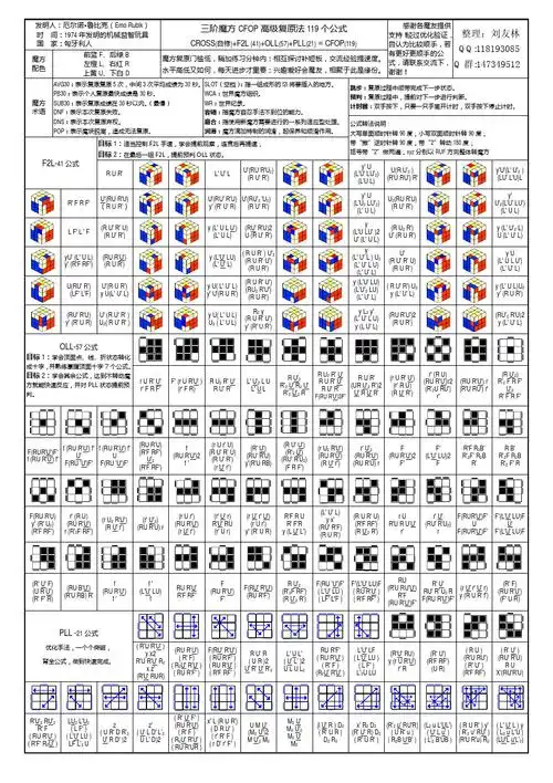 三阶魔方cfop高级玩法 个全套公式 超顺手