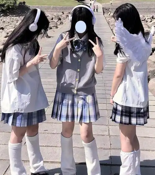 三人绝美挡脸闺蜜头像