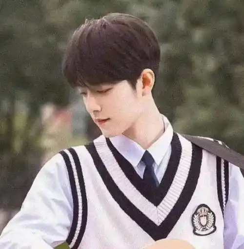 接下来这张照片上的就是王一博,这是他之前在国外上高中时候的造型