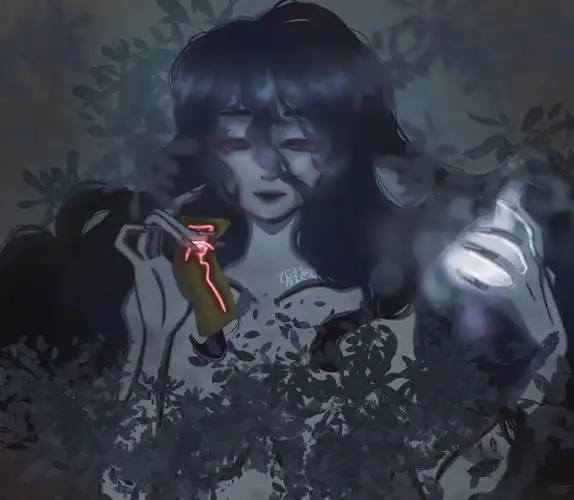 p站画师作品蓝皮女鬼