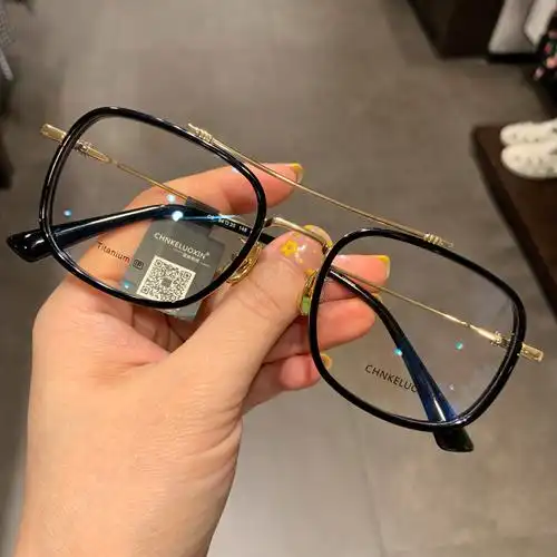 宝剑克罗心眼镜框新品男女情侣眼镜超轻纯钛双梁复古学生近视镜架